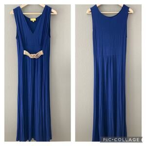 Liz Lange Maternity Maxi Dress - Sleeveless Braided Belt - Royal Blue - Medium